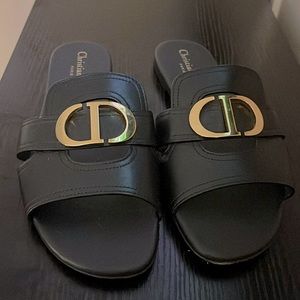 Gently used Christian Dior black sandals
